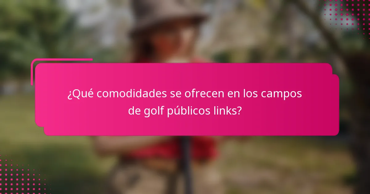 ¿Qué comodidades se ofrecen en los campos de golf públicos links?